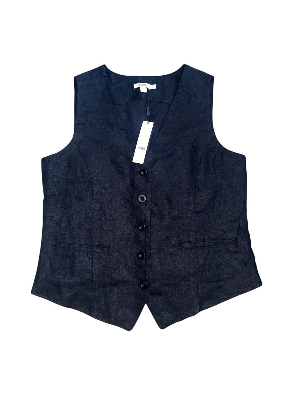 Nwt Chicos Black Linen Vest